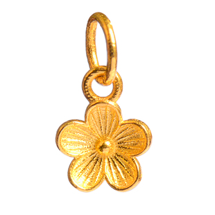 18k金小滴溜吊坠单坠au750笑脸黄金四叶草树叶小花爱心金羽毛桃花