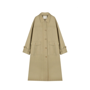 solighter法式复古卡其色翻领风衣女春季2025新款高级感长款大衣