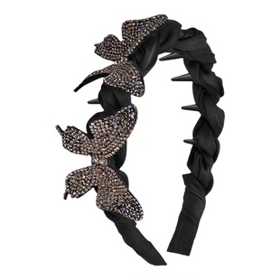 AJIDOU阿吉豆发箍韩系轻奢高级感蝴蝶水钻发饰2026新款显脸小发卡