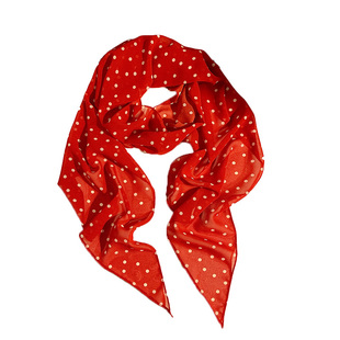 法式波点丝巾女高级百搭韩系配饰系脖长条围巾发带春夏季2025新款