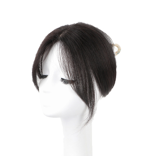 无需发卡魔术贴假发女片头顶补发蓬松颅顶自然前额真发刘海补发片