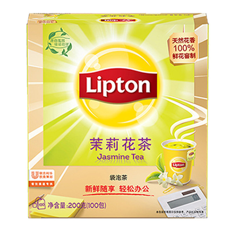 立顿红茶茉莉花茶100包盒装