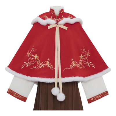 2024披风冬季斗篷加绒短款拜年穿