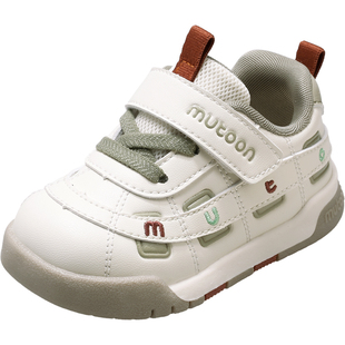 牧童婴儿步前鞋男童春秋宝宝鞋子可爱面包鞋软底小女孩皮面机能鞋