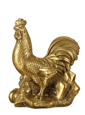 铜鸡摆件十二生肖鸡招财公鸡金鸡