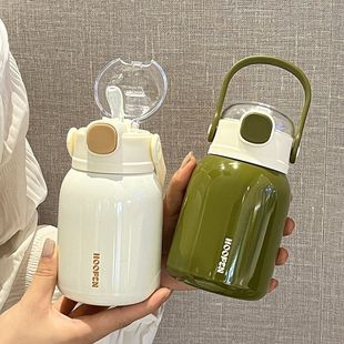 316吸管简约高颜值保温杯ins新款 儿童不锈钢保冷杯子学生便携水杯