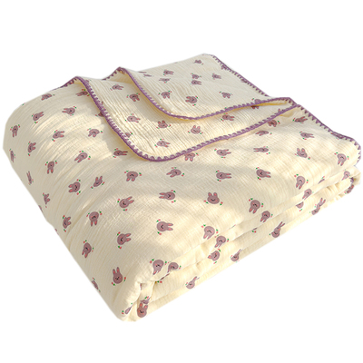 全棉双层纱纱布盖毯大豆填充夏被