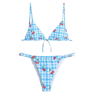 多巴胺风比基尼三点式泳衣性感