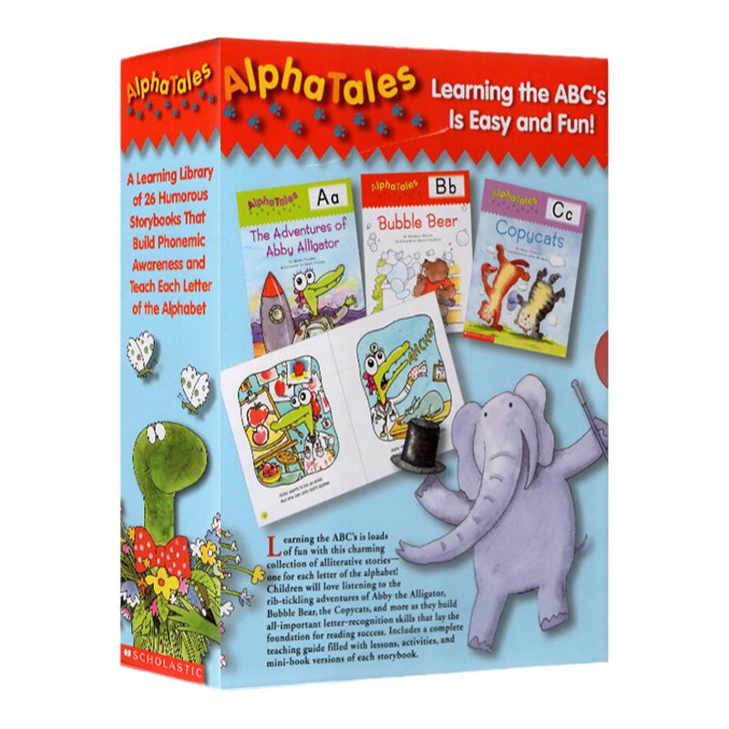 英文原版 趣味认知字母故事绘本 Alphatales A to Z Tales 26册礼盒装 家庭学习教辅 学乐出品