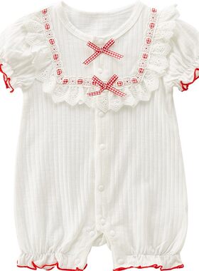 女婴儿夏装纯棉夏季公主哈衣服