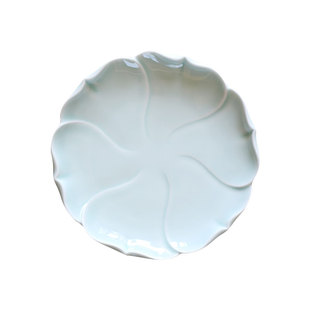 大鱼美器陶瓷水仙盘影青瓷盘子景德镇手工雕刻餐盘壶承养壶盘花瓣