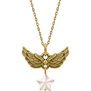 MONOLOGUE独白爱特天使守护之翼星星复古黄金吊坠配绳MR1462礼物