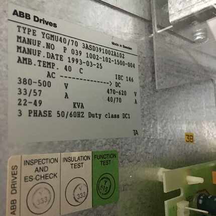 议价YGMU40/70 3ASD391002A102 ABB TYRAK MIDI