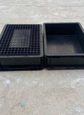 黑色防静电EU46塑料箱加厚欧筐框43塑胶汽配周转贴片标物流中转