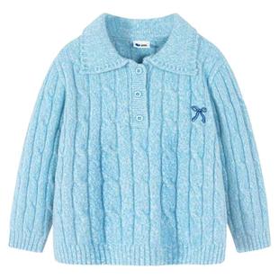 【亲子】迷你巴拉女童儿童母女毛衣2025冬甜美学院风polo翻领毛衫