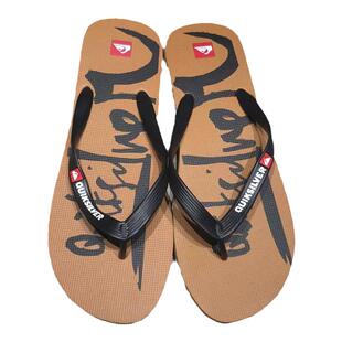 现货Quiksilver2026新款夏季男士橡胶黑色鞋带人字拖休闲外穿凉拖