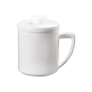 德化陶瓷茶杯办公白瓷马克杯茶水分离纯白色带过滤杯定制送礼