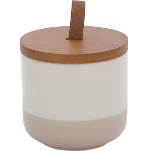 实木盖子陶瓷密封罐厨房专用大容量储物罐茶叶罐防潮咖啡粉收纳罐