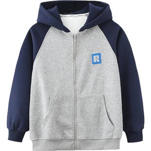 胖男童外套春秋款薄款洋气初中生大男孩连帽开衫上衣大童男装秋装