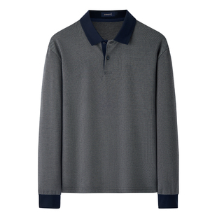 【70支丝光纯棉】庄吉男士长袖POLO衫2026春新款T恤老钱风男装