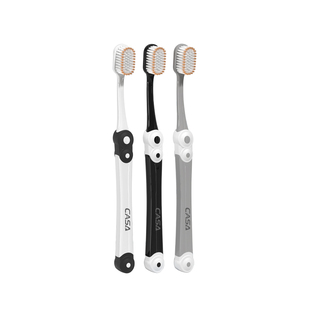 卡莎软毛牙刷成人双面两用清洁净齿可刮舌苔二合一宽头家庭装牙刷