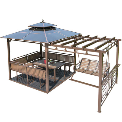 莫家户外葡萄架凉亭阳台休闲塑木