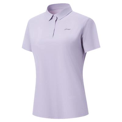 李宁翻领女短袖POLO衫运动服
