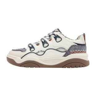 乔丹2025年冬季新品百搭蓝色花学生男款运动板鞋面包鞋子厚底增高