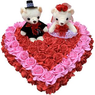 副婚车装饰拉花彩带结婚车队花车布置吸盘彩车婚庆用品新车门扎花