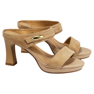 fed法式高跟凉拖夏季新款女鞋一字带凉拖真皮拖鞋女款S0602-ZF326