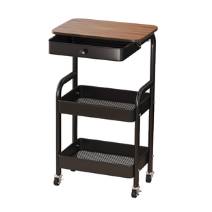 中古风小推车置物架落地零食收纳架客厅沙发边几茶几床头柜储物架