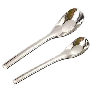 不锈钢元宝勺儿童勺喂饭汤勺辅食勺吃饭勺子调羹成人勺喝汤长柄