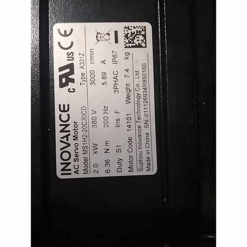 询价下单汇川INOVANCE伺服电机，型号MS1H2-20C30CD