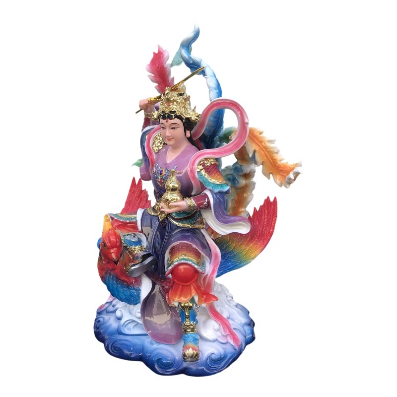 彩绘九天玄女九天圣母神像摆件