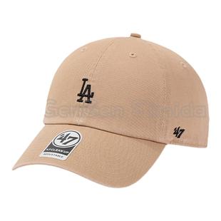 47brand clean up软顶小标卡其色LA做旧棒球帽情侣款NY鸭舌帽脸小