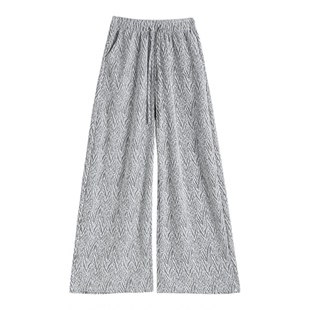 小香风阔腿裤子女款2026春装新款小个子高腰显瘦休闲慵懒直筒裤