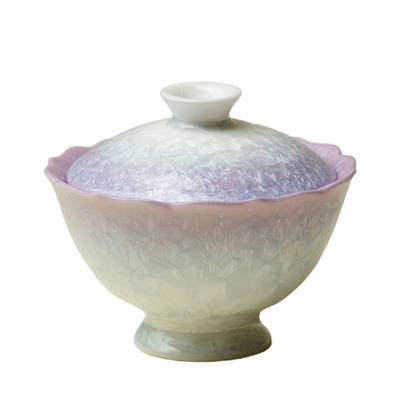 梵汝结晶釉薄胎不烫手盖碗泡茶碗