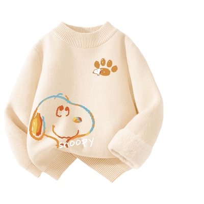 史努比男童毛衣秋冬款加绒打底衫