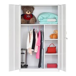 铁皮衣柜家用储物收纳阳台柜子办公室用杂物柜带锁员工挂衣柜定制