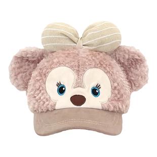 达菲毛绒平替Duffy棒球帽子女秋冬季显脸小鸭舌帽可爱小熊耳朵帽