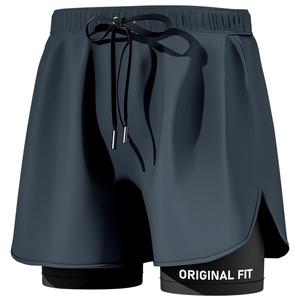 泳裤男士2024新款防尴尬双层平角专业速干泳帽泳镜三件套游泳装备