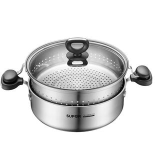 苏泊尔304不锈钢鸳鸯锅火锅家用汤锅火锅盆商用串串锅电磁炉专用