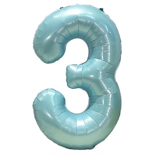 蓝色数字气球生日布置场景装饰儿童周岁男孩手拿横幅仪式拍照道具