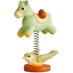 2026马年创意马踏飞燕车载摆件中控台治愈饰品摇摇马高级感小众女