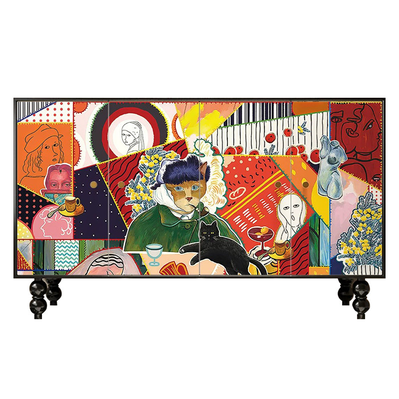 实木法式复古餐边柜2026新款