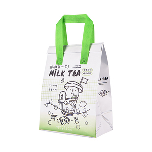 外卖打包袋一次性奶茶单双杯咖啡餐饮商用保温袋无纺布手提袋定制