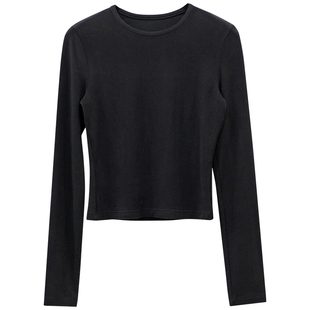 一三良品小个子 基础百搭修身弹力圆领内搭T恤打底保暖衣上衣女