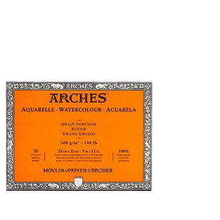 法国arches阿诗水彩本300g艺术家级4k8k16开粗纹中粗细纹四面封胶