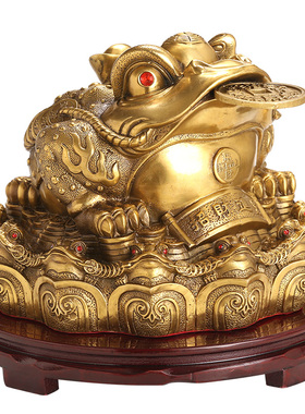 铜金蟾八方来宝纯铜招财摆件客厅