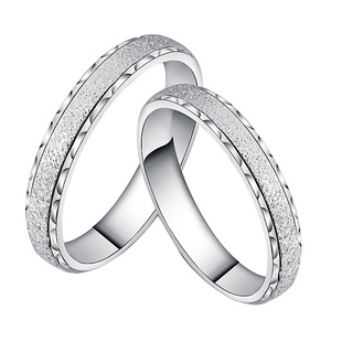925纯银转动个性戒指女刻字磨砂转运男小众情侣精致轻奢满天星
